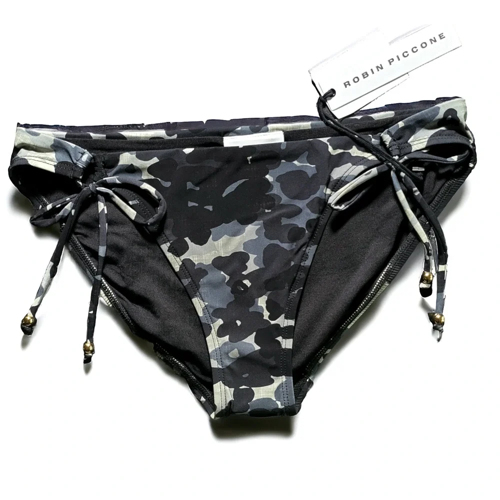 NWT ROBIN PICCONE Eden Camo Side Tie Bikini Bottom Women's Size XS, M - Picture 1 of 6